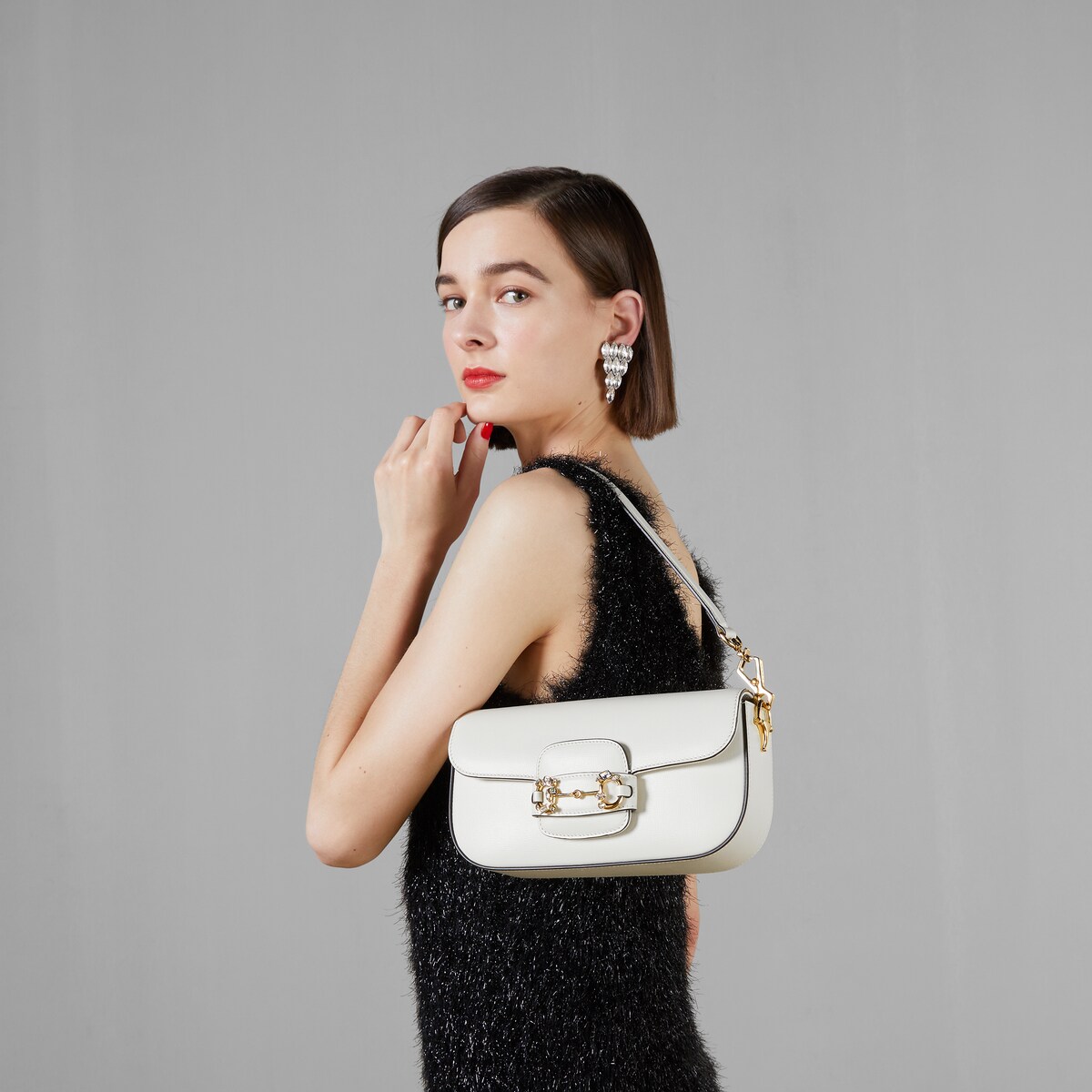 Gucci 1955 sales horsebit bag white