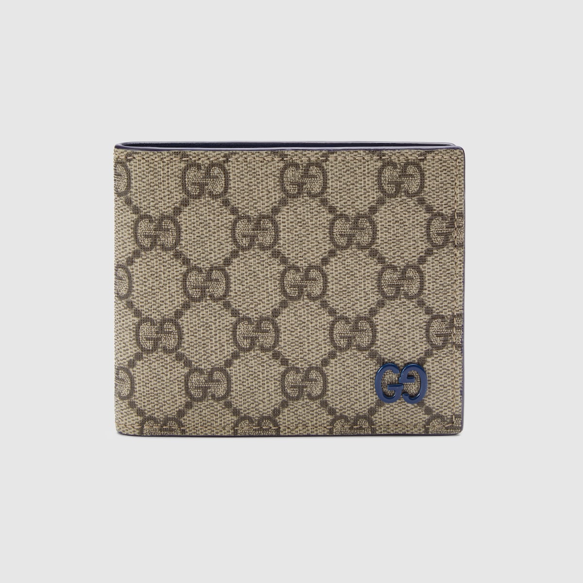 Wallet with GG detail in beige and ebony Supreme | GUCCI® SG