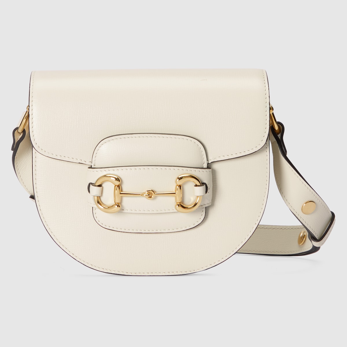 Gucci Horsebit 1955 mini rounded bag in white leather GUCCI US
