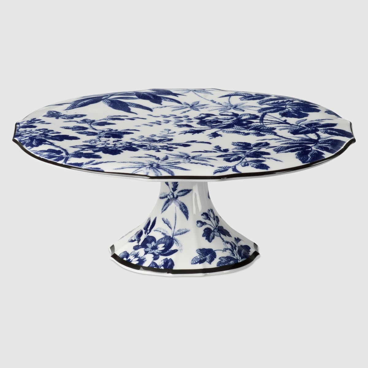 Herbarium cake stand in blue and white porcelain - thumbnail 4