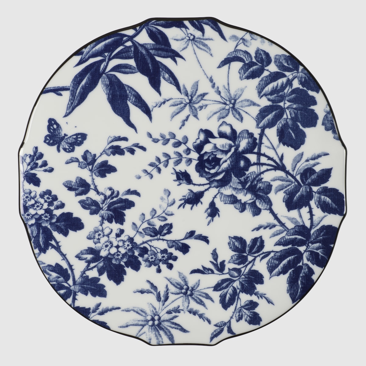 Herbarium cake stand in blue and white porcelain - thumbnail 2