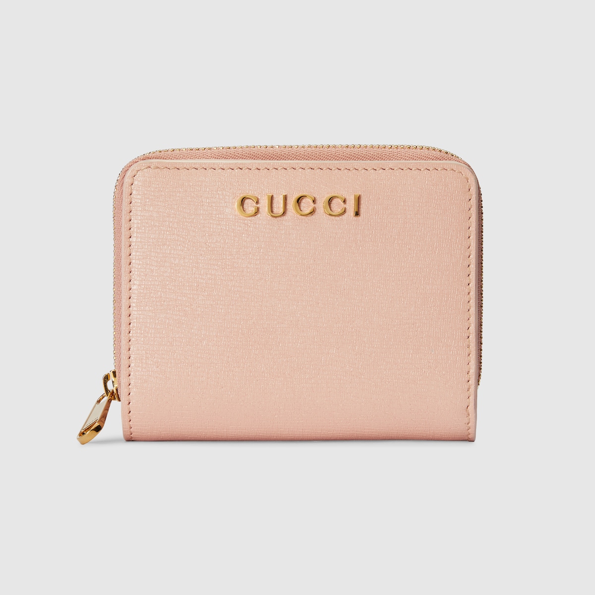 Mini wallet with Gucci script in light pink leather GUCCI NL