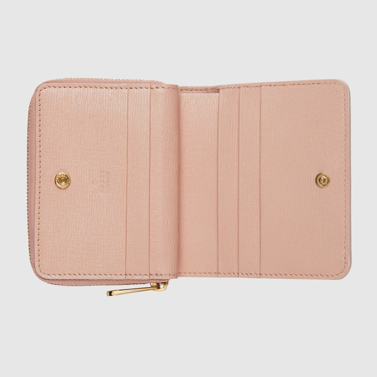 Mini wallet with Gucci script in light pink leather | GUCCI® SG