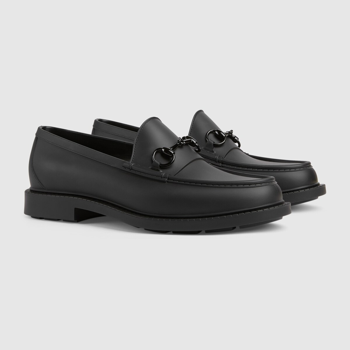 Gucci rubber hot sale horsebit loafer