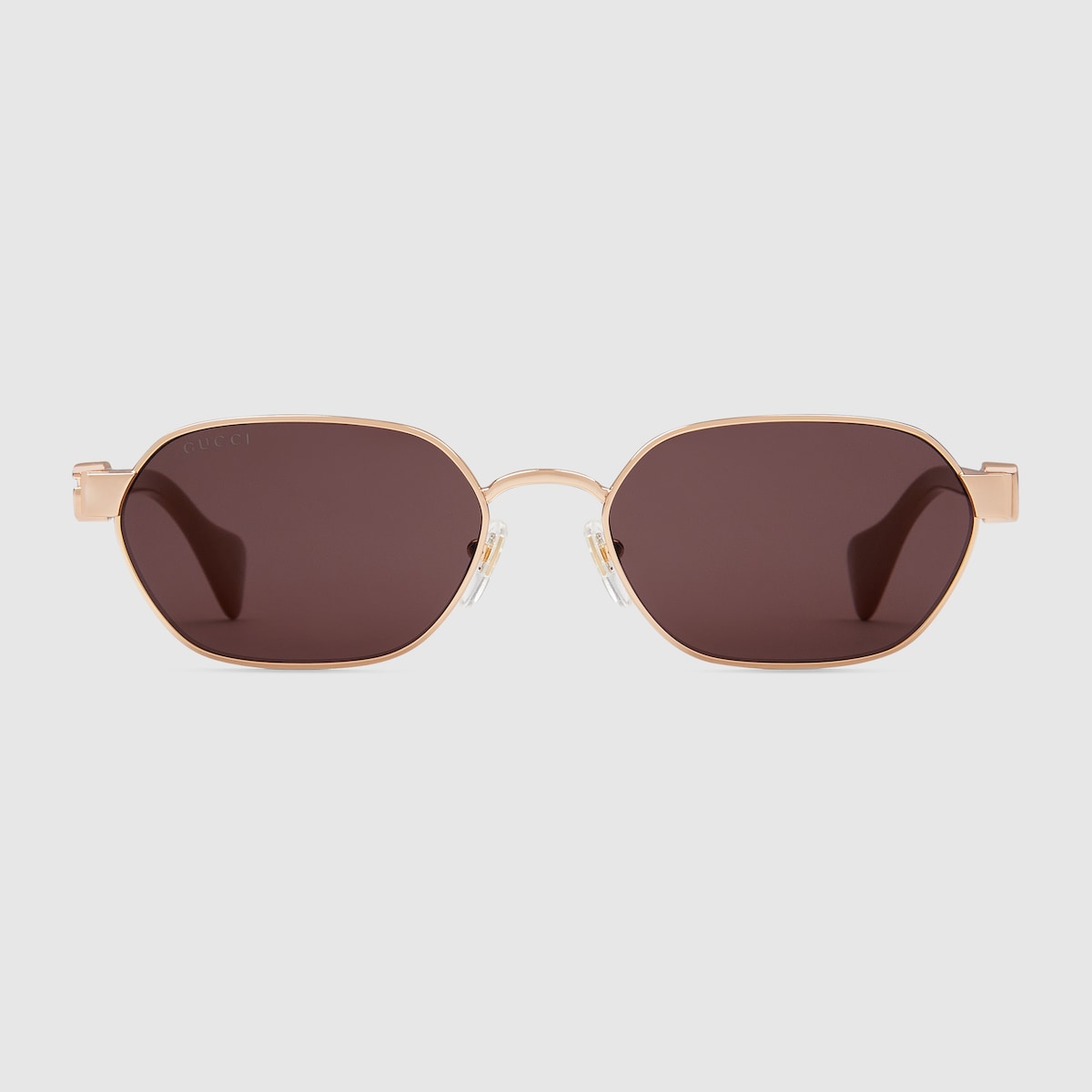 Round-frame sunglasses in rose gold-toned metal | GUCCI® US