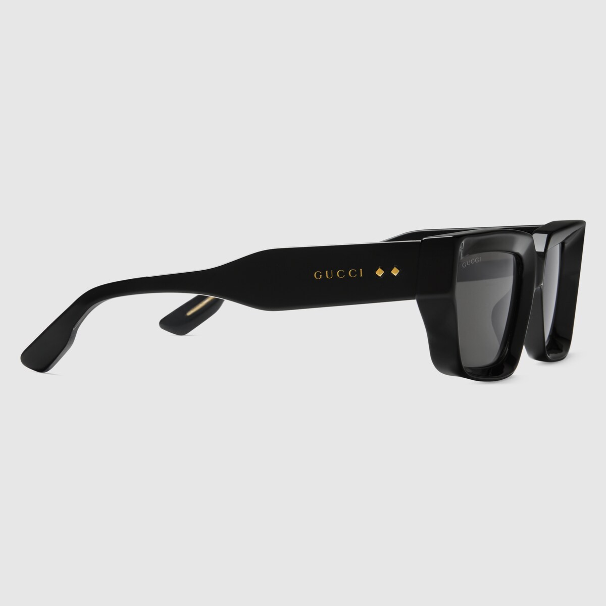 Rectangular frame sunglasses in black acetate GUCCI US