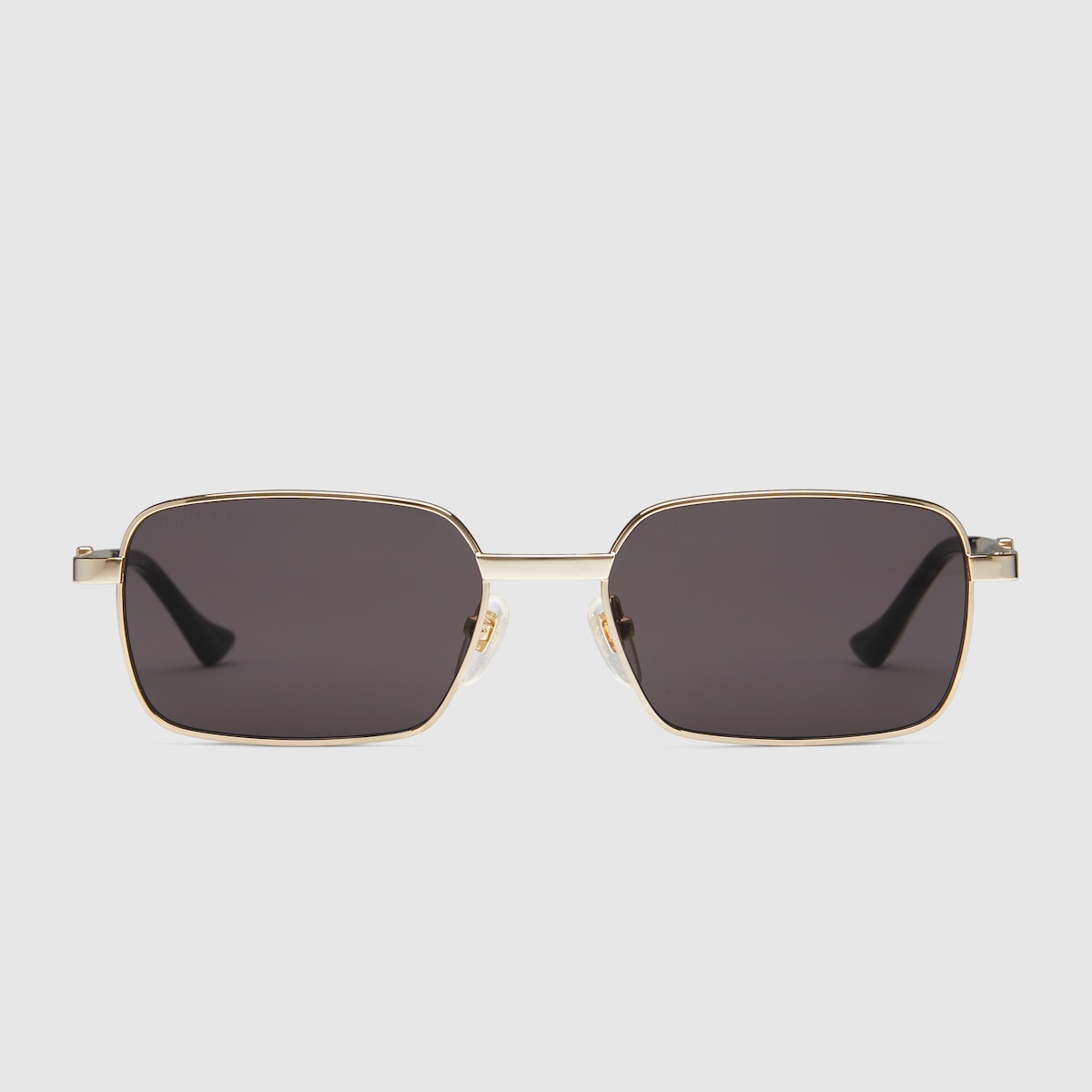 Rectangular-frame sunglasses in yellow gold-toned metal - thumbnail 5