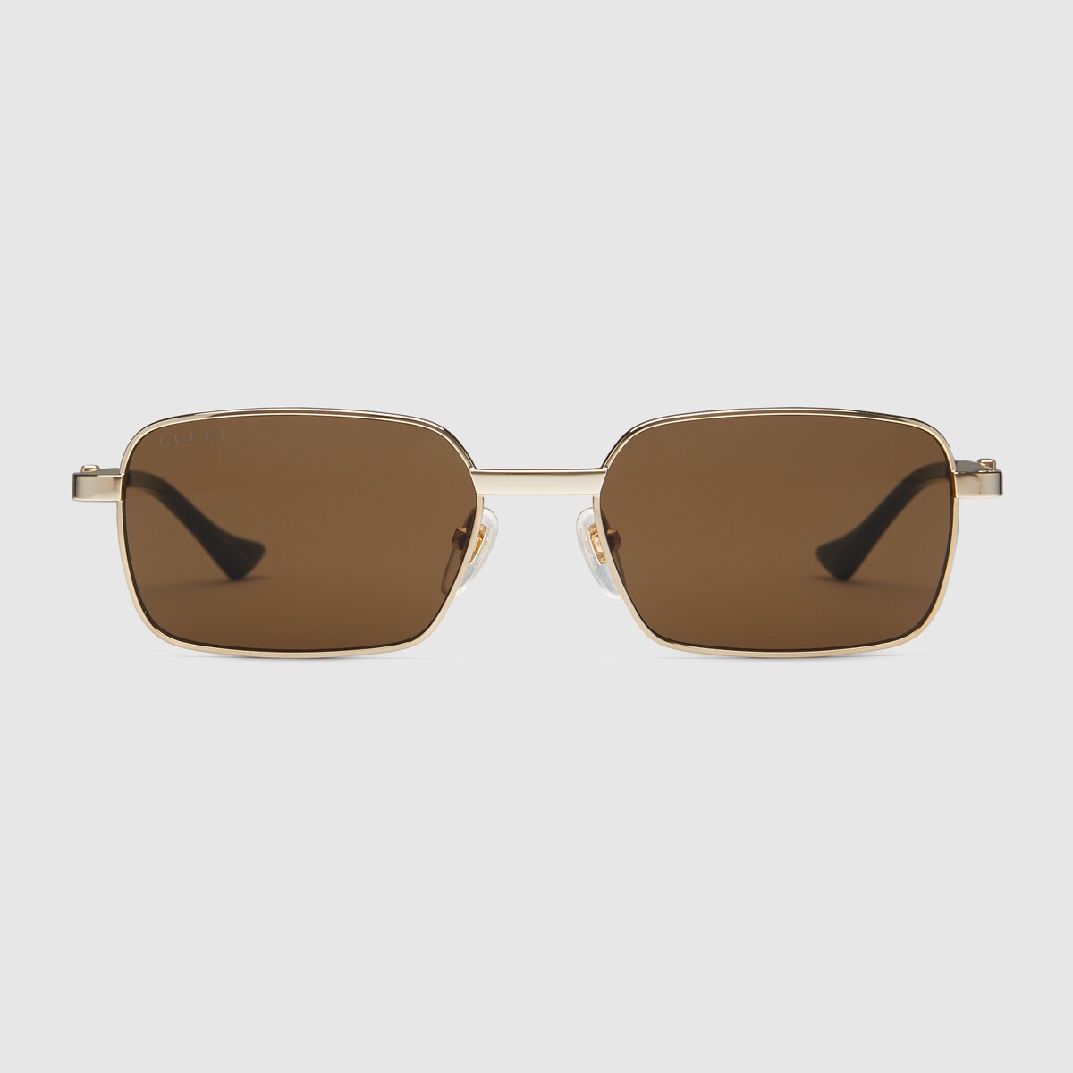 【関税&送料込】Gucci Rectangular Sunglasses In l Rectangular-frame sunglasses in yellow gold-toned metal