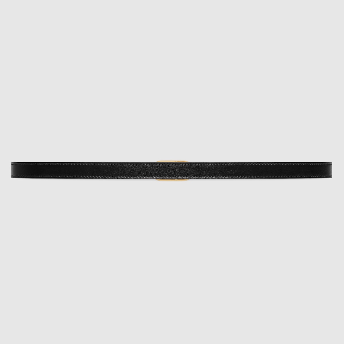 【GUCCI】INTERLOCKING G THIN BELT Thin belt with Round Interlocking G in black leather | GUCCI® US
