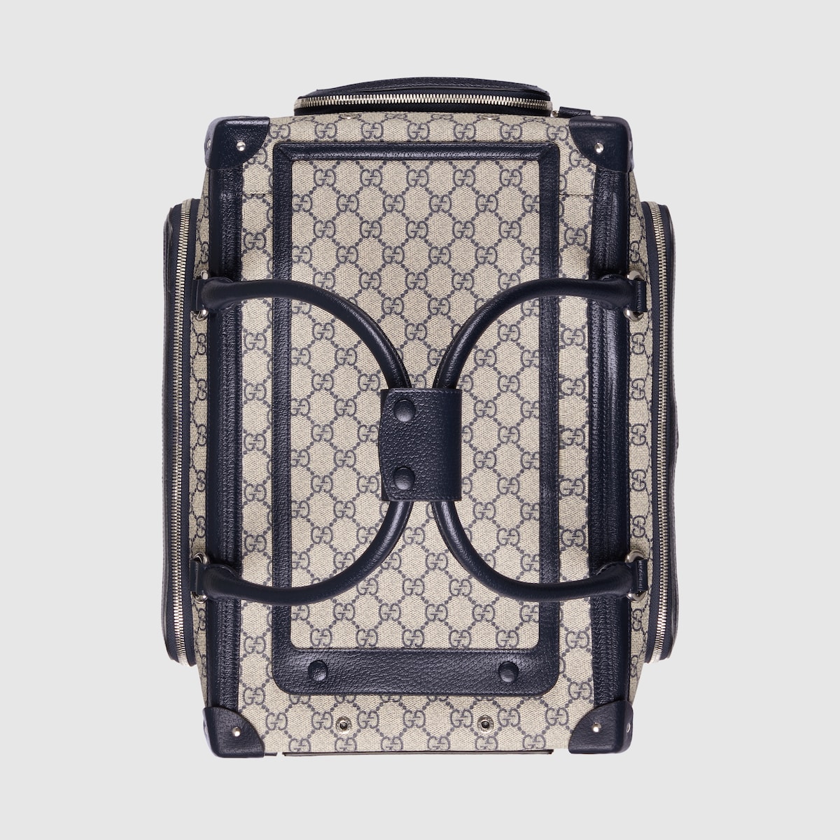 Small GG pet carrier with Web in beige and blue Supreme GUCCI US