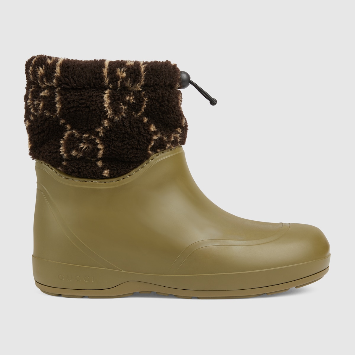 Stivaletto uomo in tessuto morbido GG in verde scuro GUCCI CH