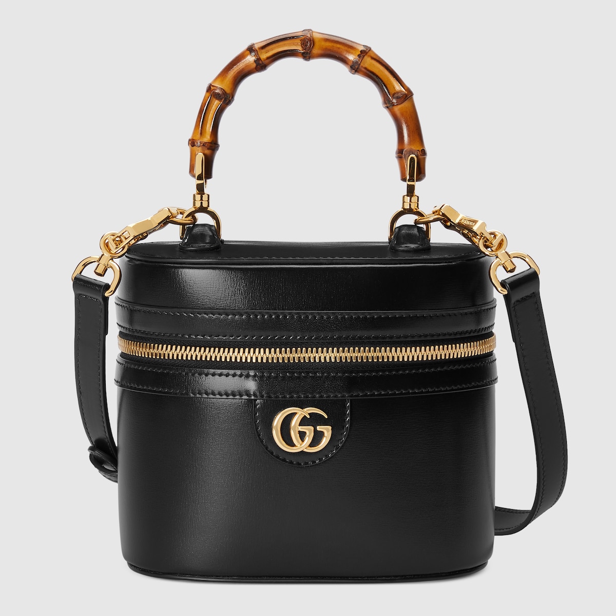 GUCCI バンブー トップハンドル ショルダーバッグ ブラック