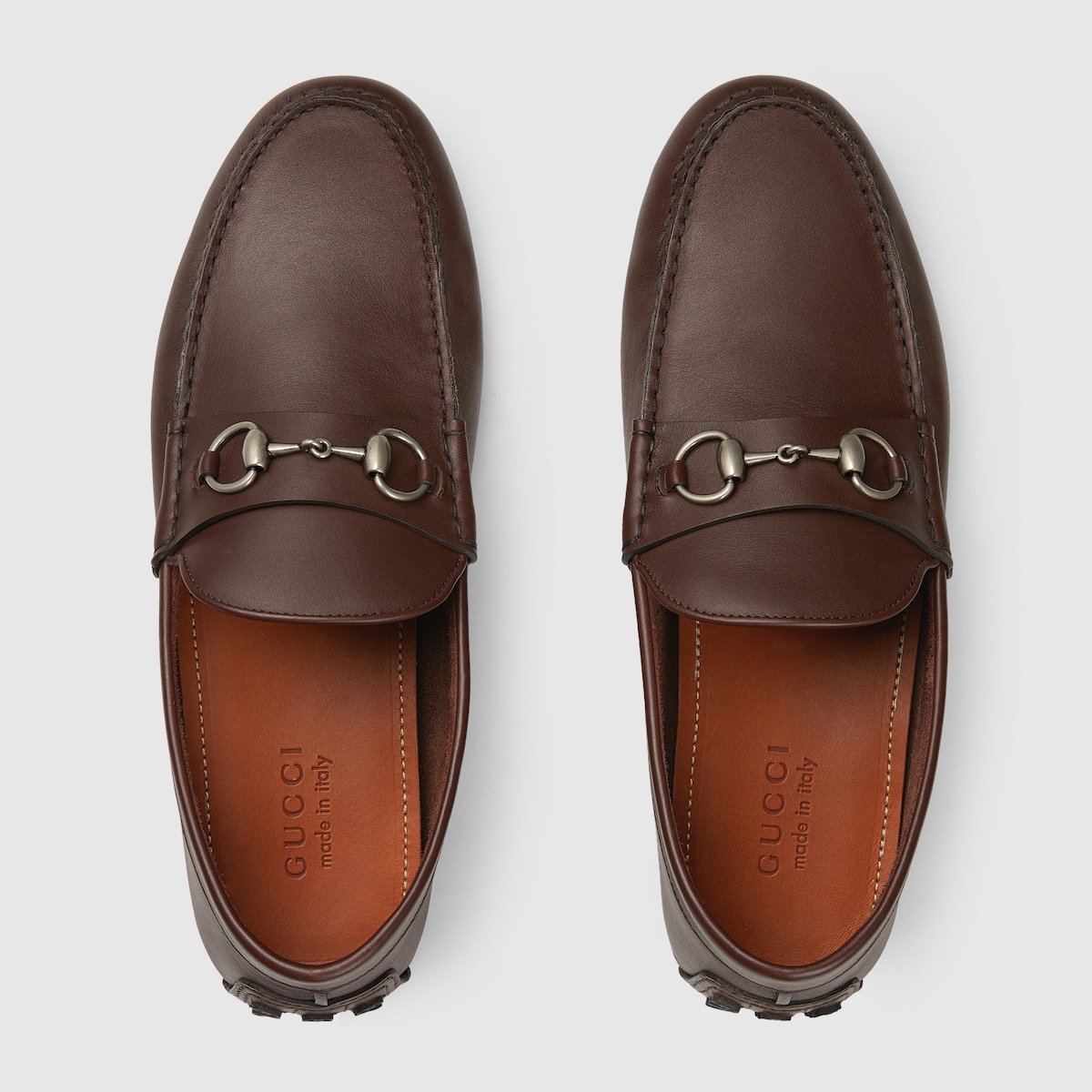 Men s driver with Horsebit in brown leather GUCCI US