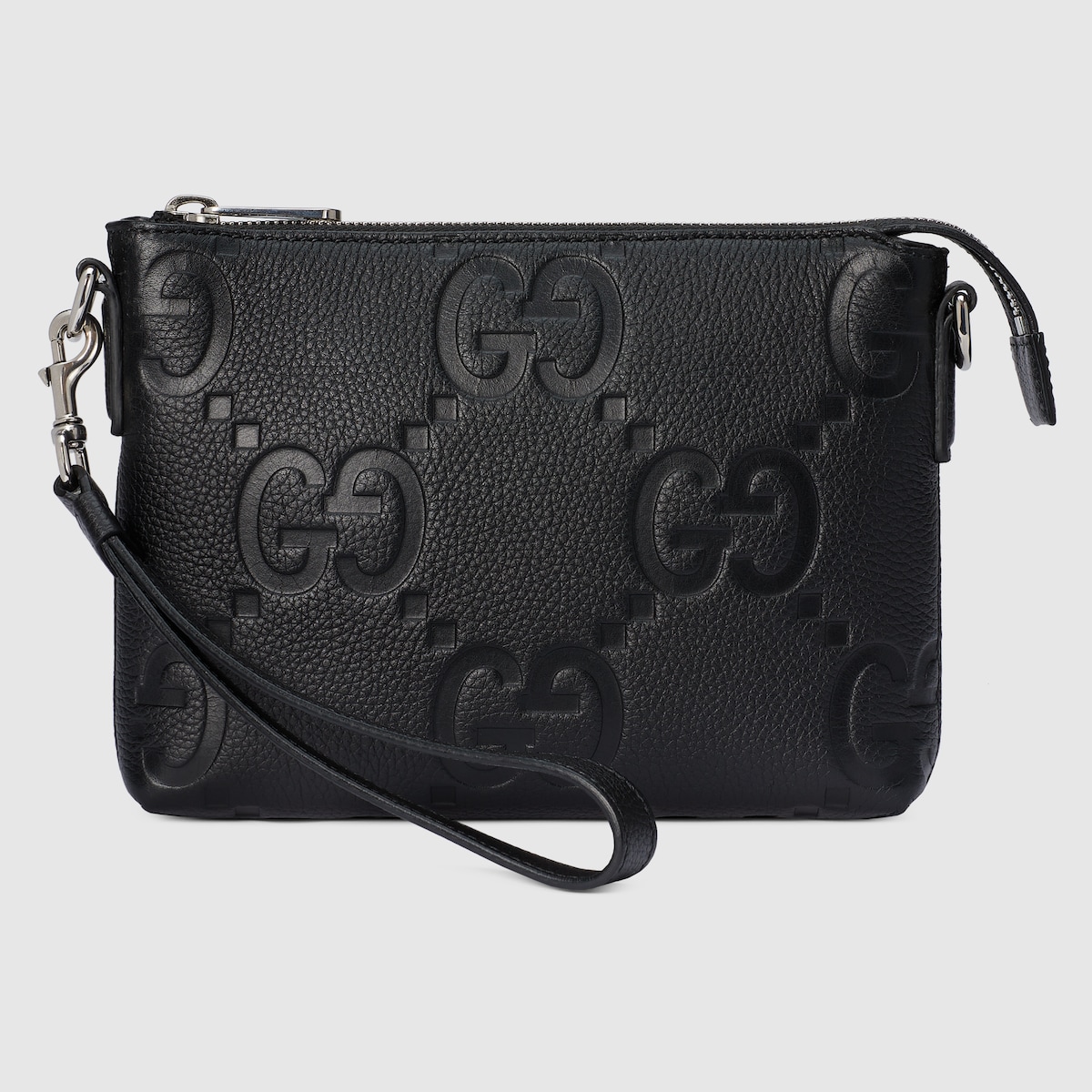 GG jumbo small messenger bag in black leather | GUCCI® LU GG jumbo small messenger bag in black leather | GUCCI® LU