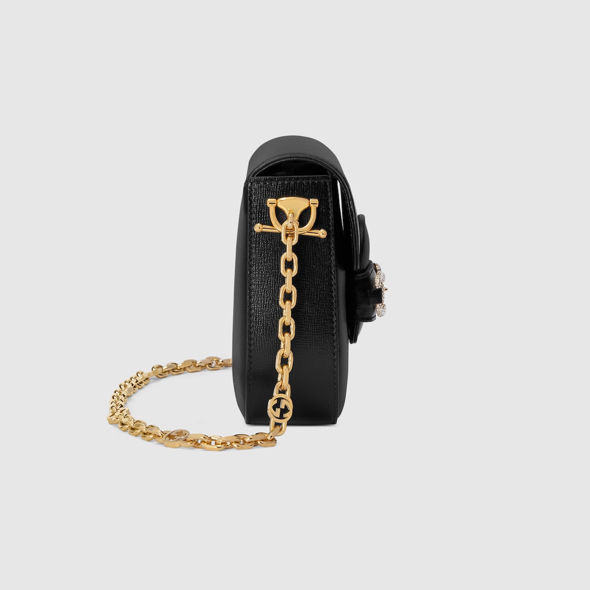 Gucci Horsebit 1955 mini shoulder bag in black leather | GUCCI® US