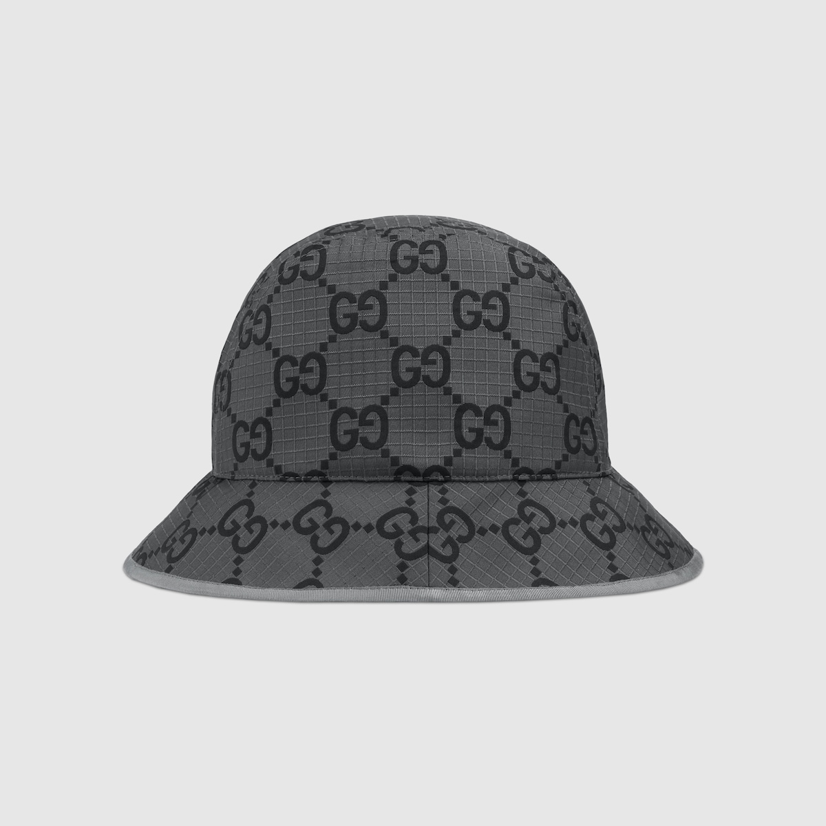 GG polyester bucket hat in dark grey and black GUCCI® Australia