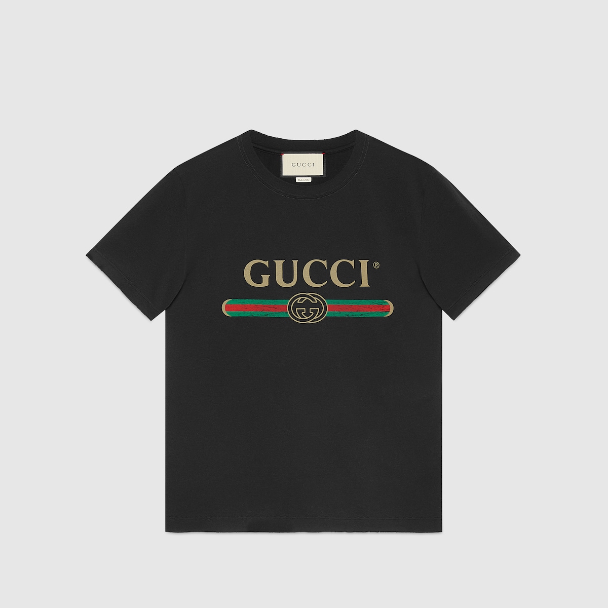GUCCI ロゴプリント Tシャツ Mサイズ GUCCI プリント コットンジャージー Tシャツ ・ホワイト | GUCCI公式