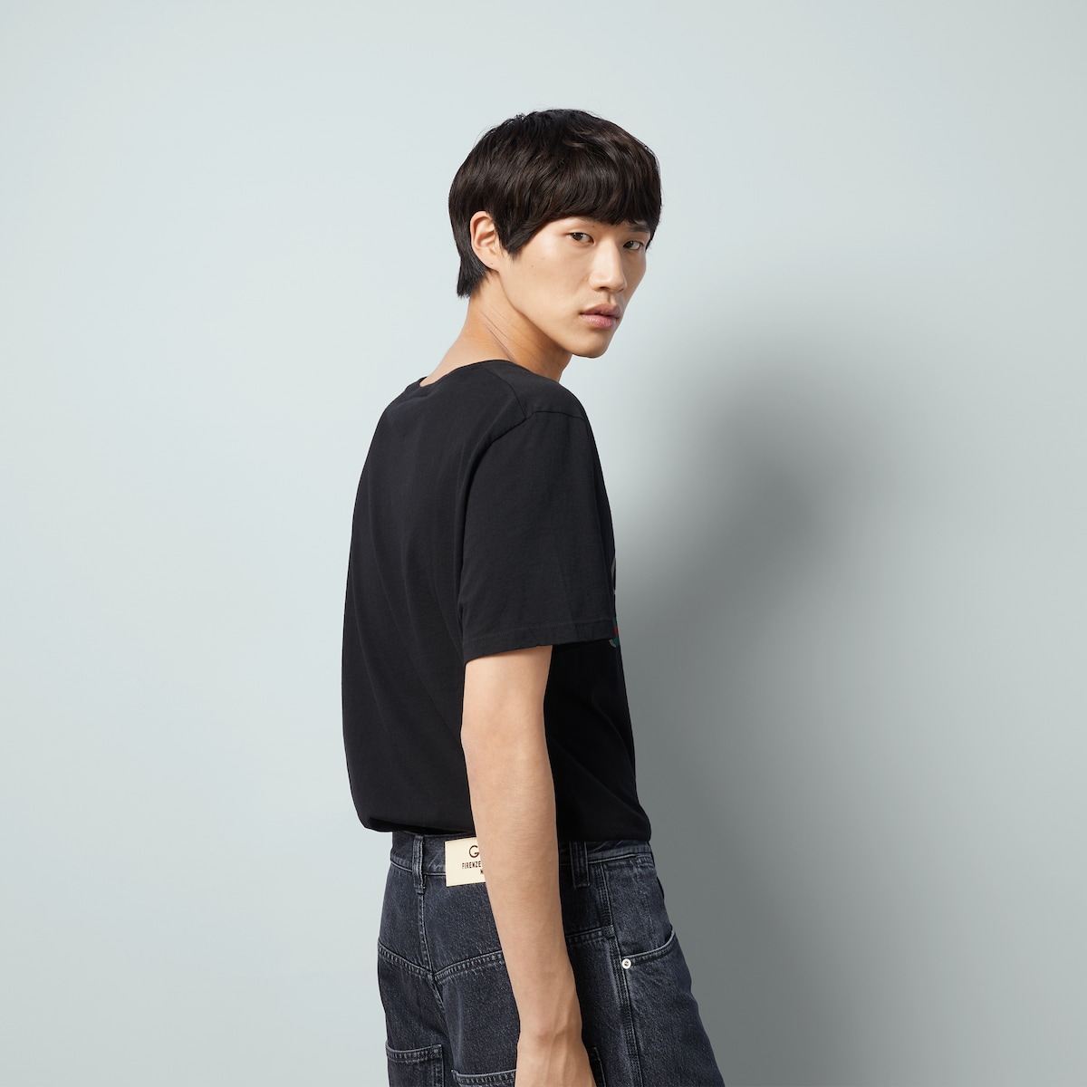 GUCCI ロゴ ウォッシュドオーバーサイズ Tシャツ ・ブラック