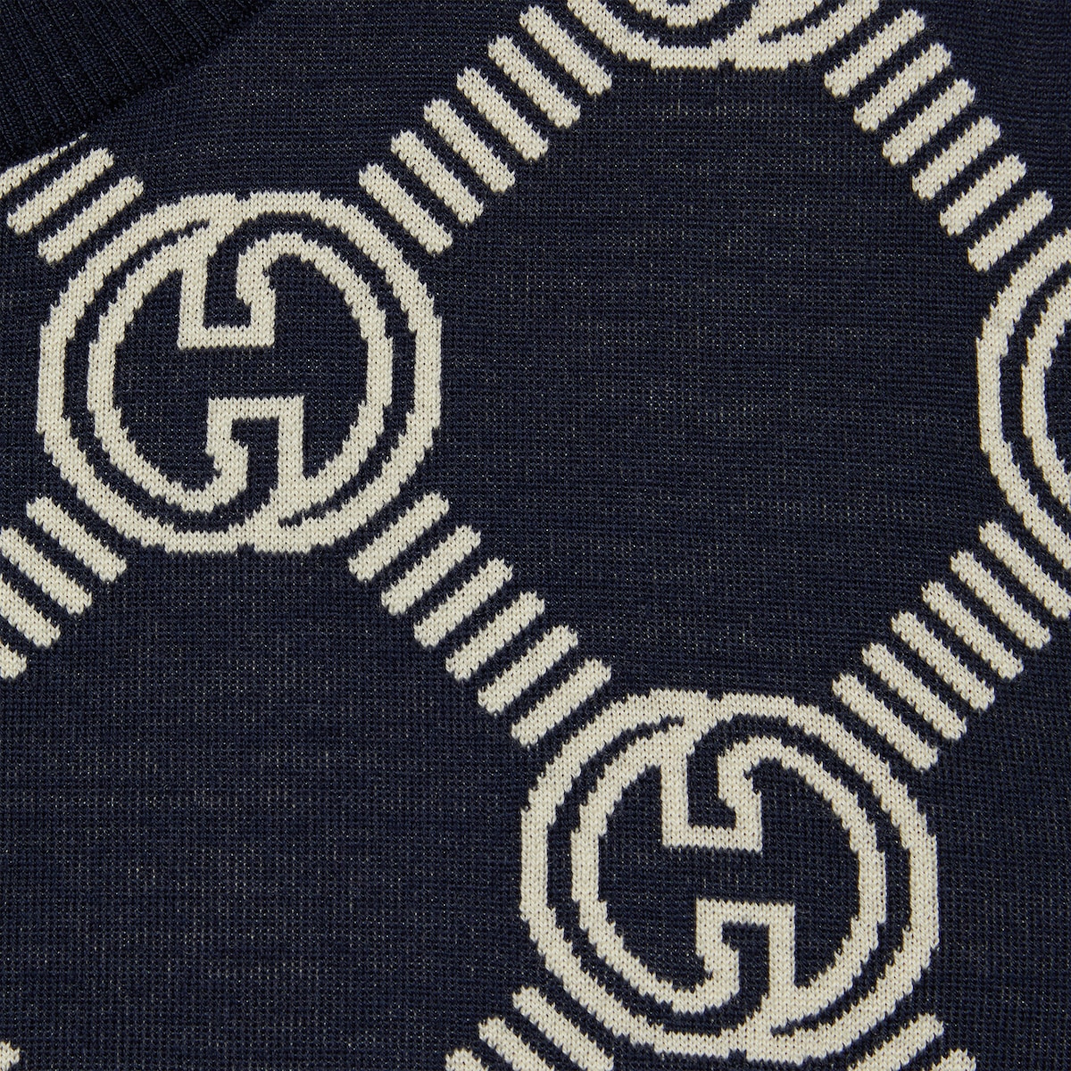 Reversible GG wool jacquard top