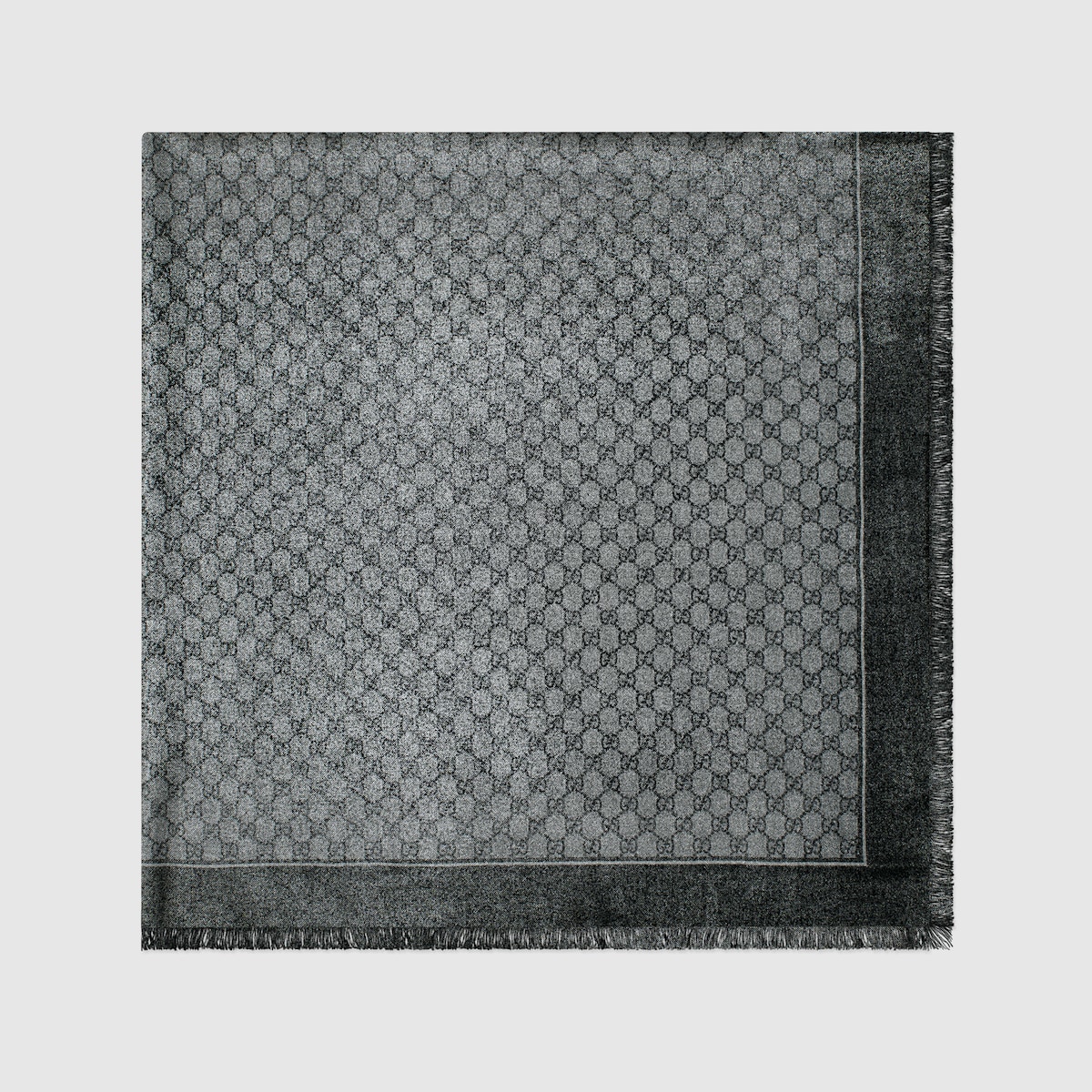 【未使用品】GUCCI GG WOOL JACQUARD SHAWL ショール GG wool jacquard shawl in dark grey and black | GUCCI® US