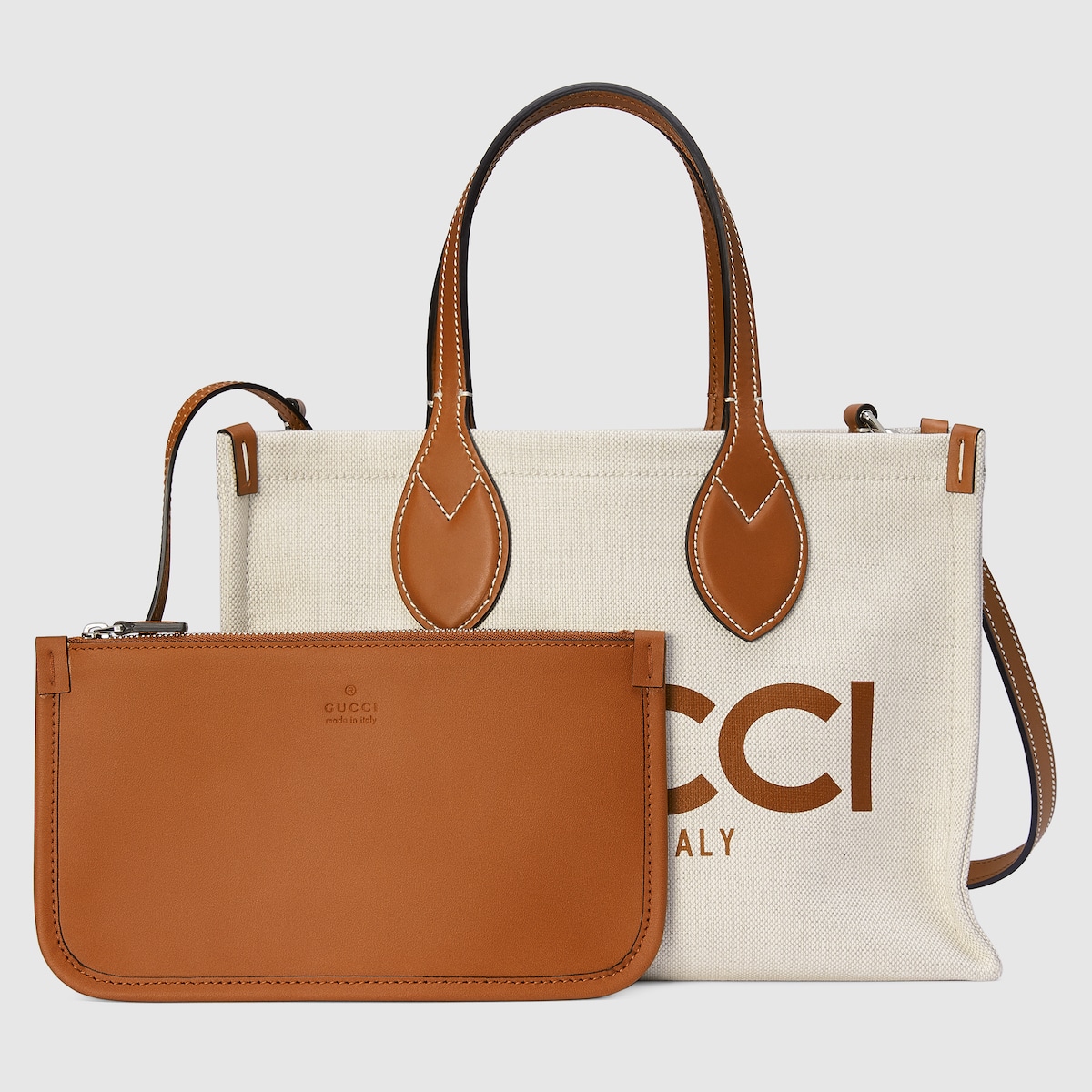 Mini tote bag with Gucci print in beige canvas | GUCCI® 香港