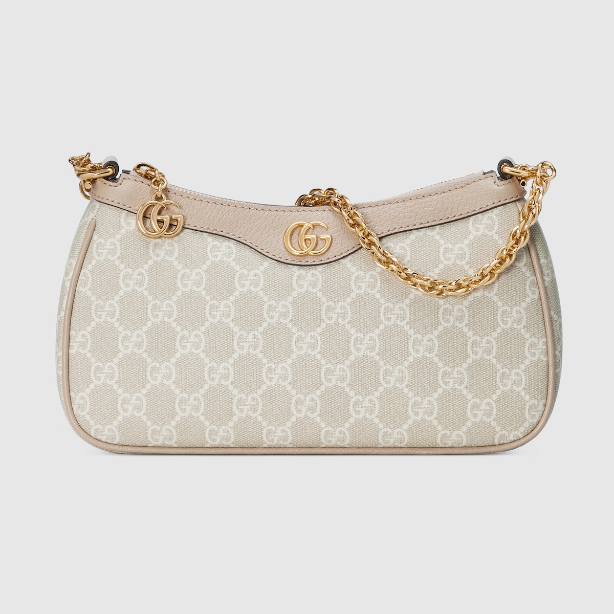 Ophidia small shoulder bag in beige and white GG Supreme