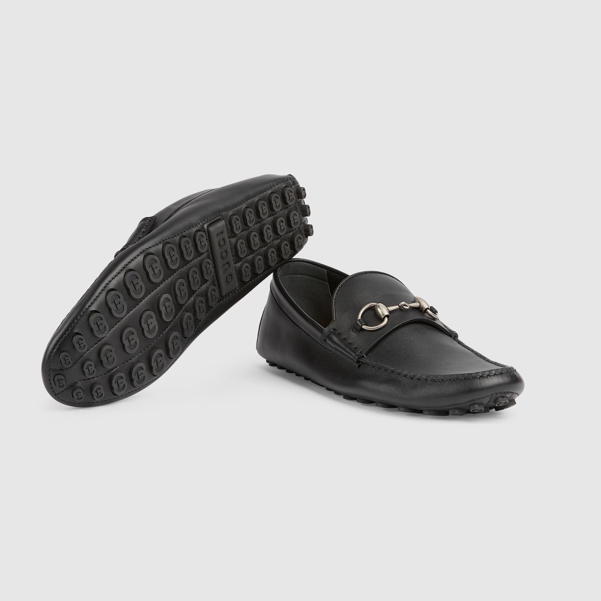 Men's driver with Horsebit in black leather | GUCCI® US