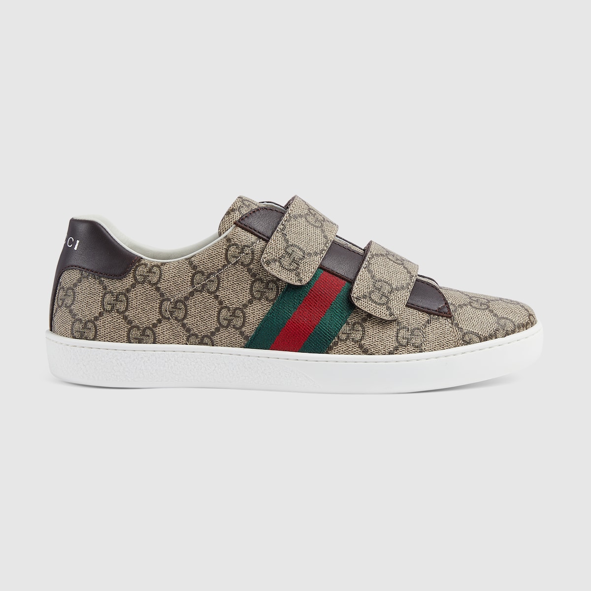 GUCCI｜SNEAKERS (701103 AACEG 8143) Teen Ace sneaker in beige and ebony GG Supreme | GUCCI® US