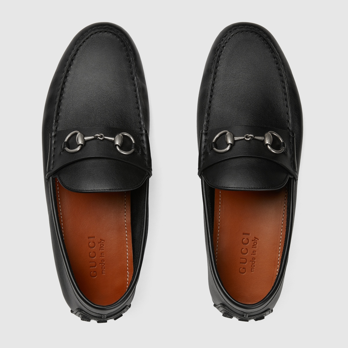 Men's driver with Horsebit in black leather | GUCCI® US