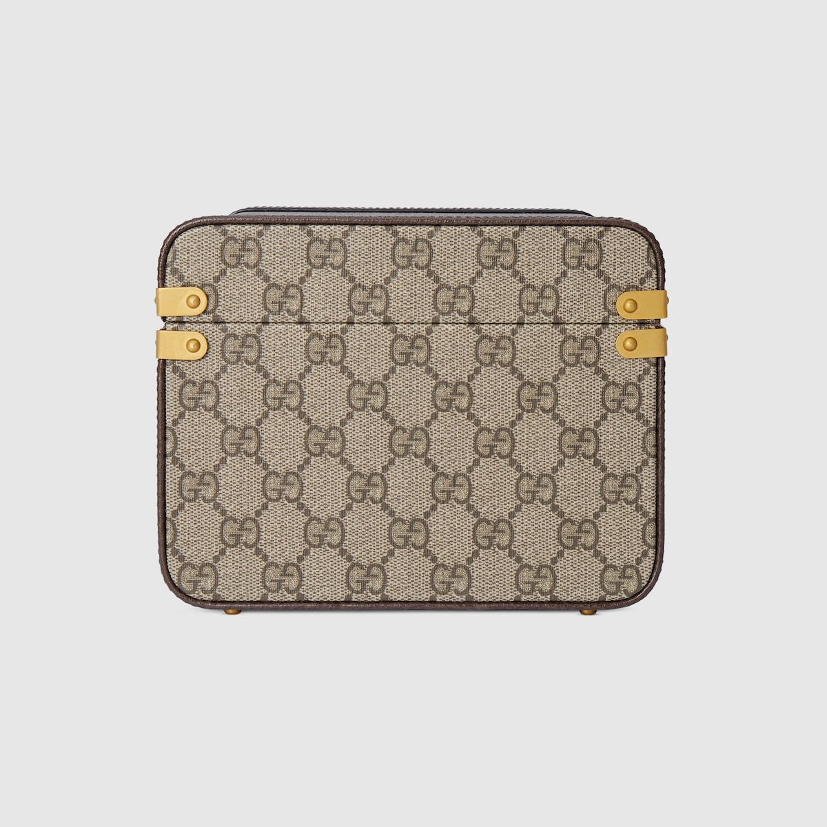 Gucci Savoy〕ミニ リジッド ビューティーケース ・ベージュ＆エボニー