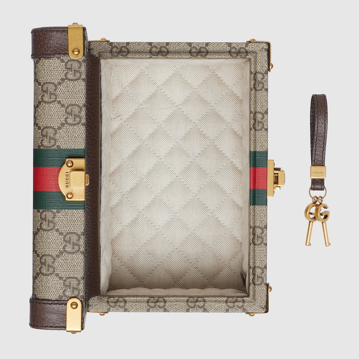Gucci Savoy mini rigid beauty case in beige and ebony