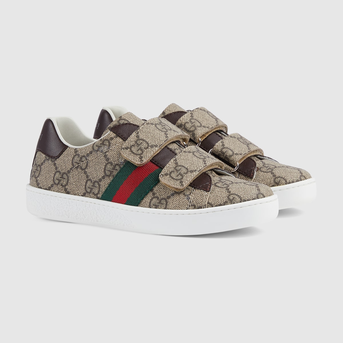 Sneaker bambino Ace in tessuto GG Supreme beige ed ebano | GUCCI� IT