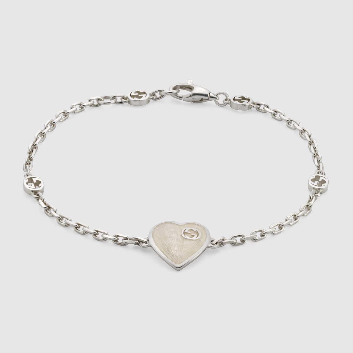Gucci Heart bracelet with Interlocking G in 925 sterling