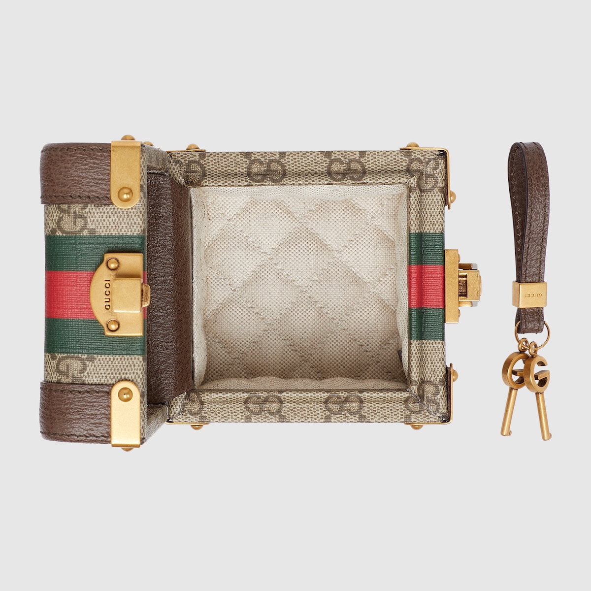 Gucci Savoy mini rigid beauty case in beige and ebony Supreme - thumbnail 2