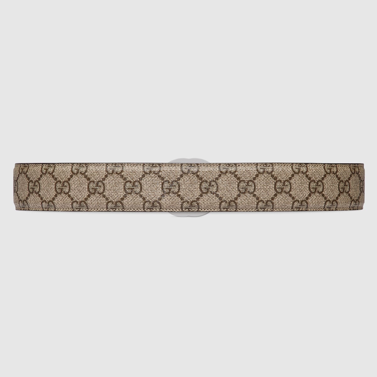 Belt with Interlocking G buckle in beige and ebony GG