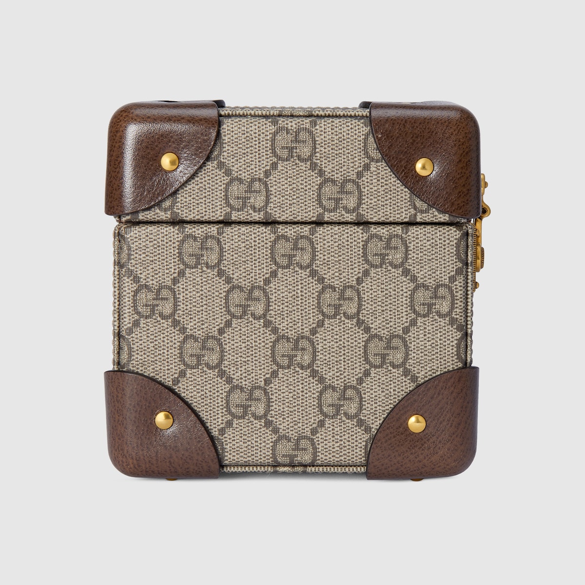 Gucci Savoy mini rigid watch case in beige and ebony Supreme - thumbnail 4