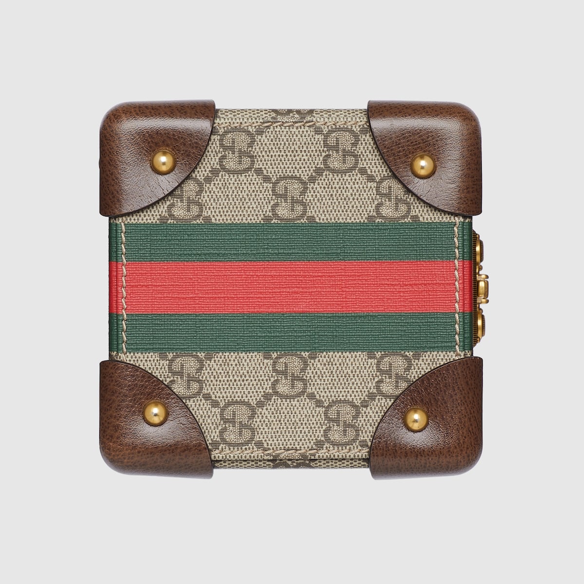 Gucci Savoy mini rigid watch case in beige and ebony Supreme - thumbnail 2