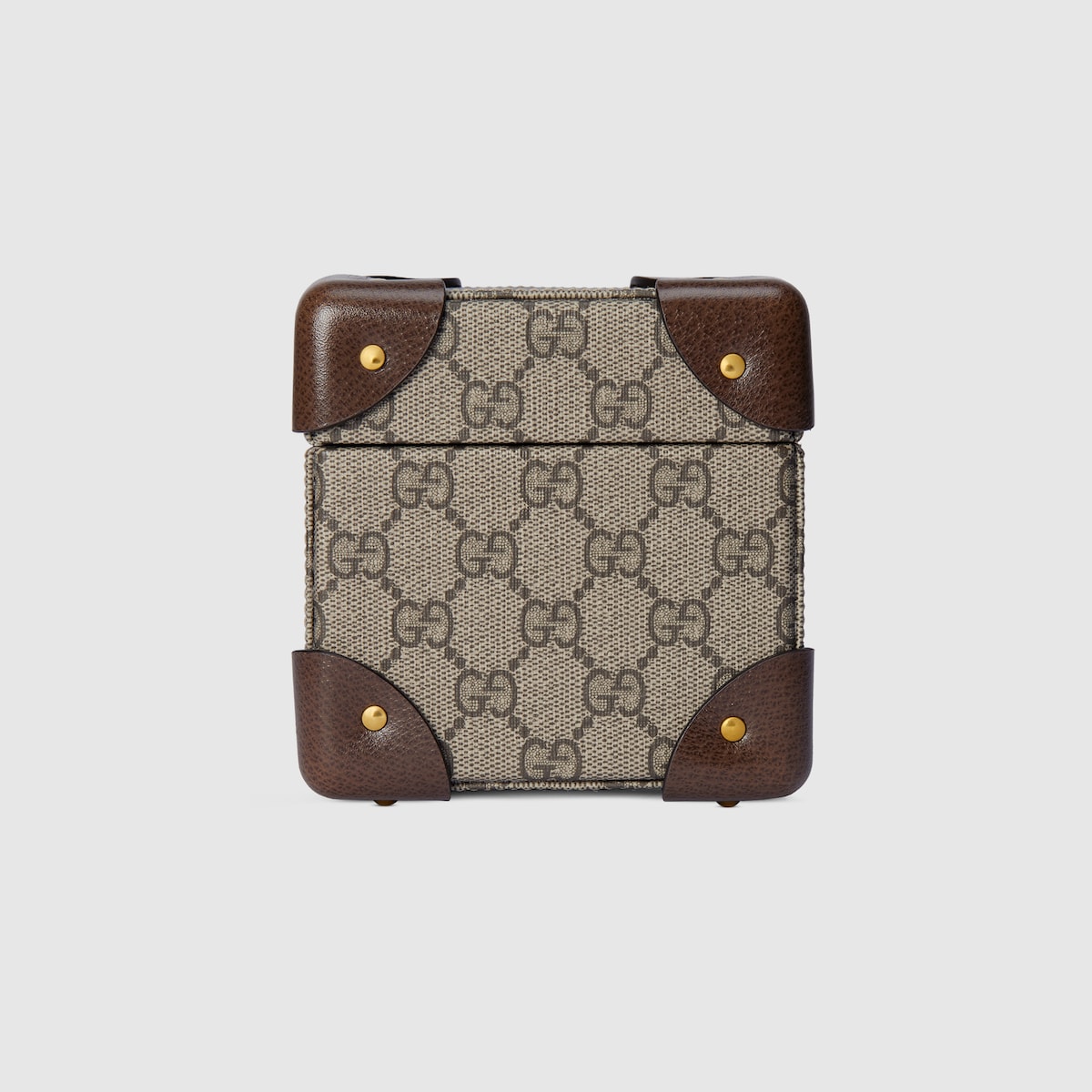 Gucci Savoy small rigid watch case in beige and ebony Supreme