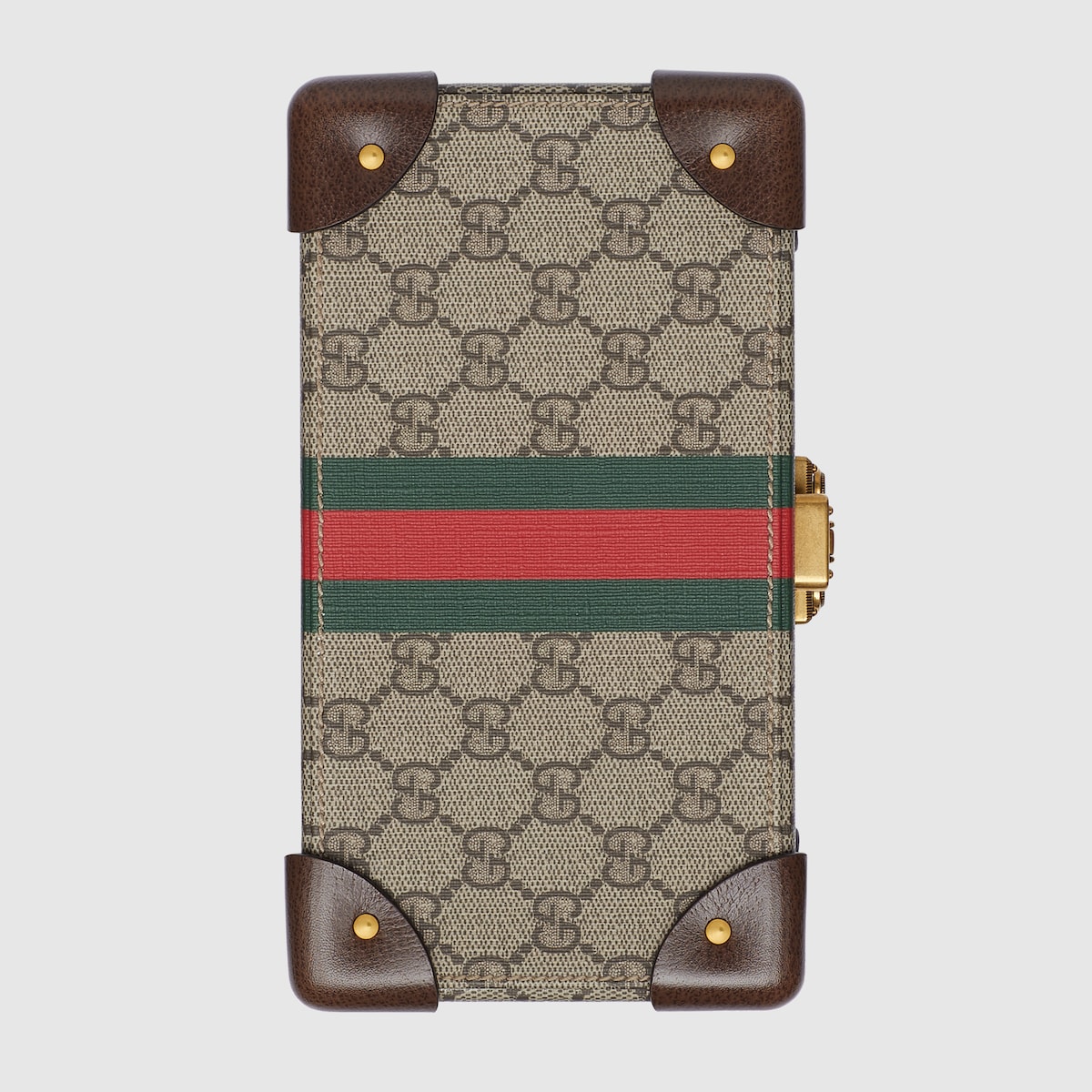 Gucci Savoy small rigid watch case in beige and ebony Supreme - thumbnail 3
