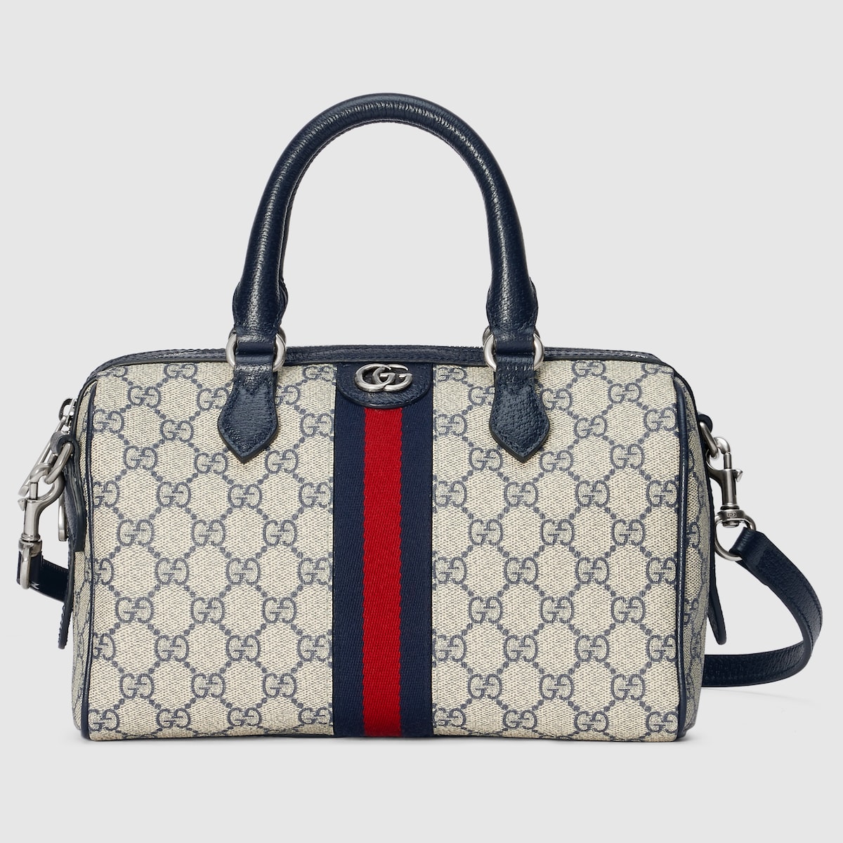 Borsa a mano Ophidia misura piccola in tessuto beige e blu GUCCI Italia