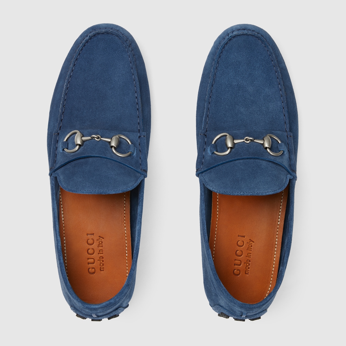 Herren-Mokassin mit Horsebit in blaues Wildleder | GUCCI® DE