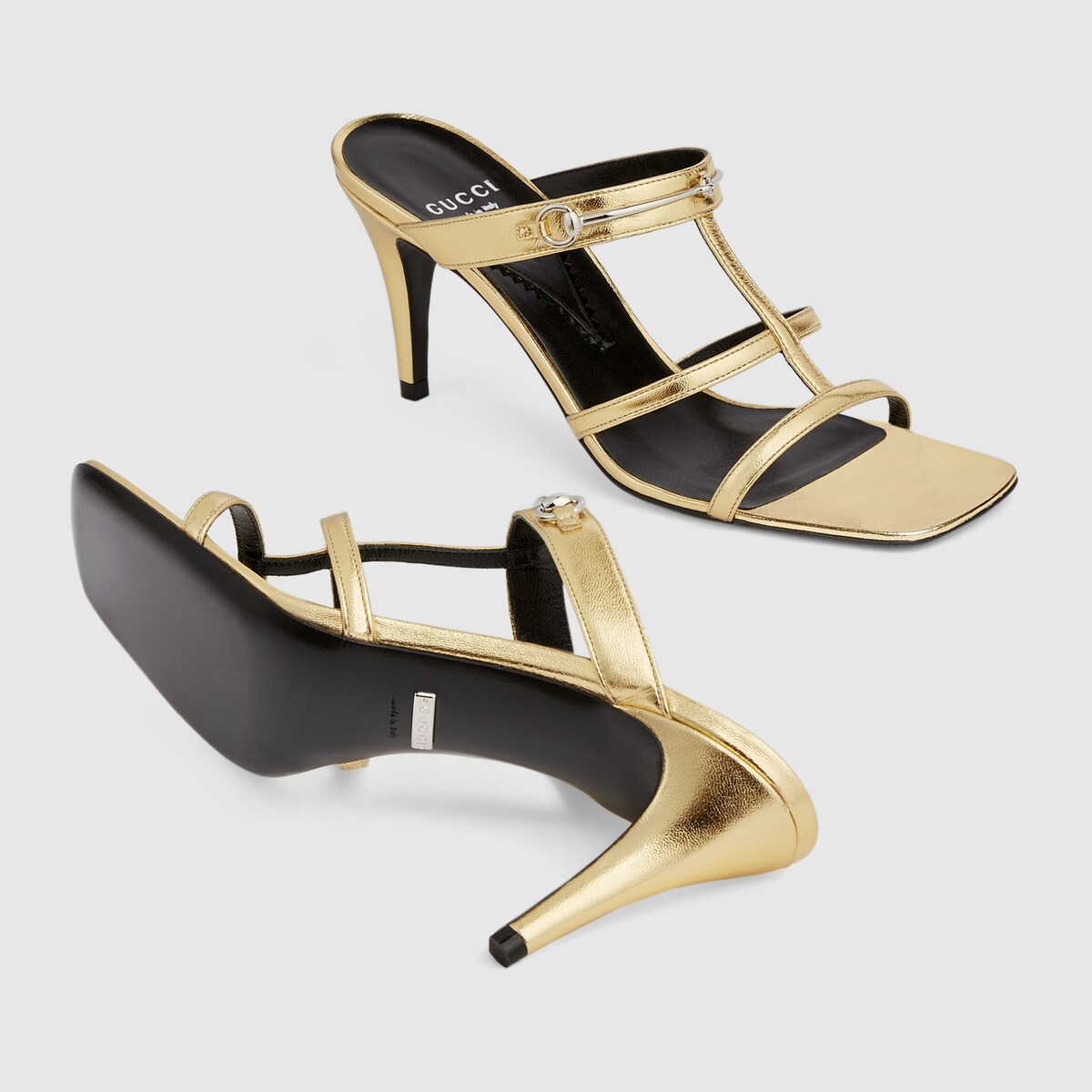 Black and gold gucci sandals cheap
