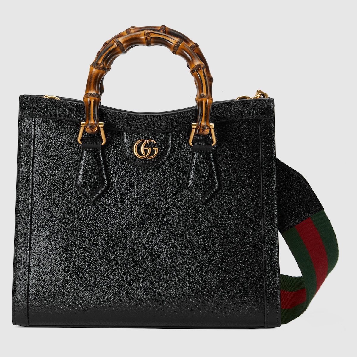 Gucci black tote with leather handle hotsell