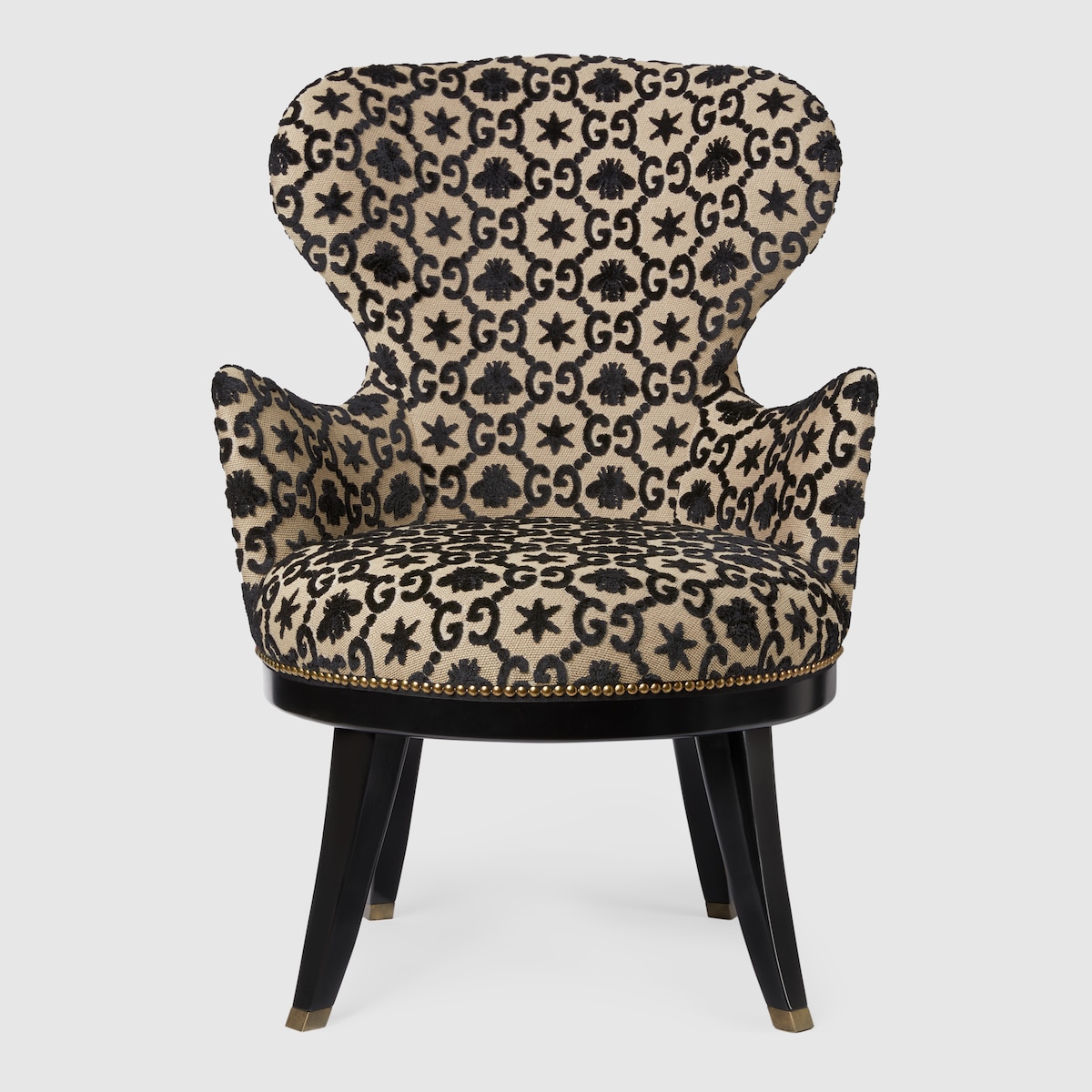 GG jacquard armchair in black velvet jacquard | GUCCI® US