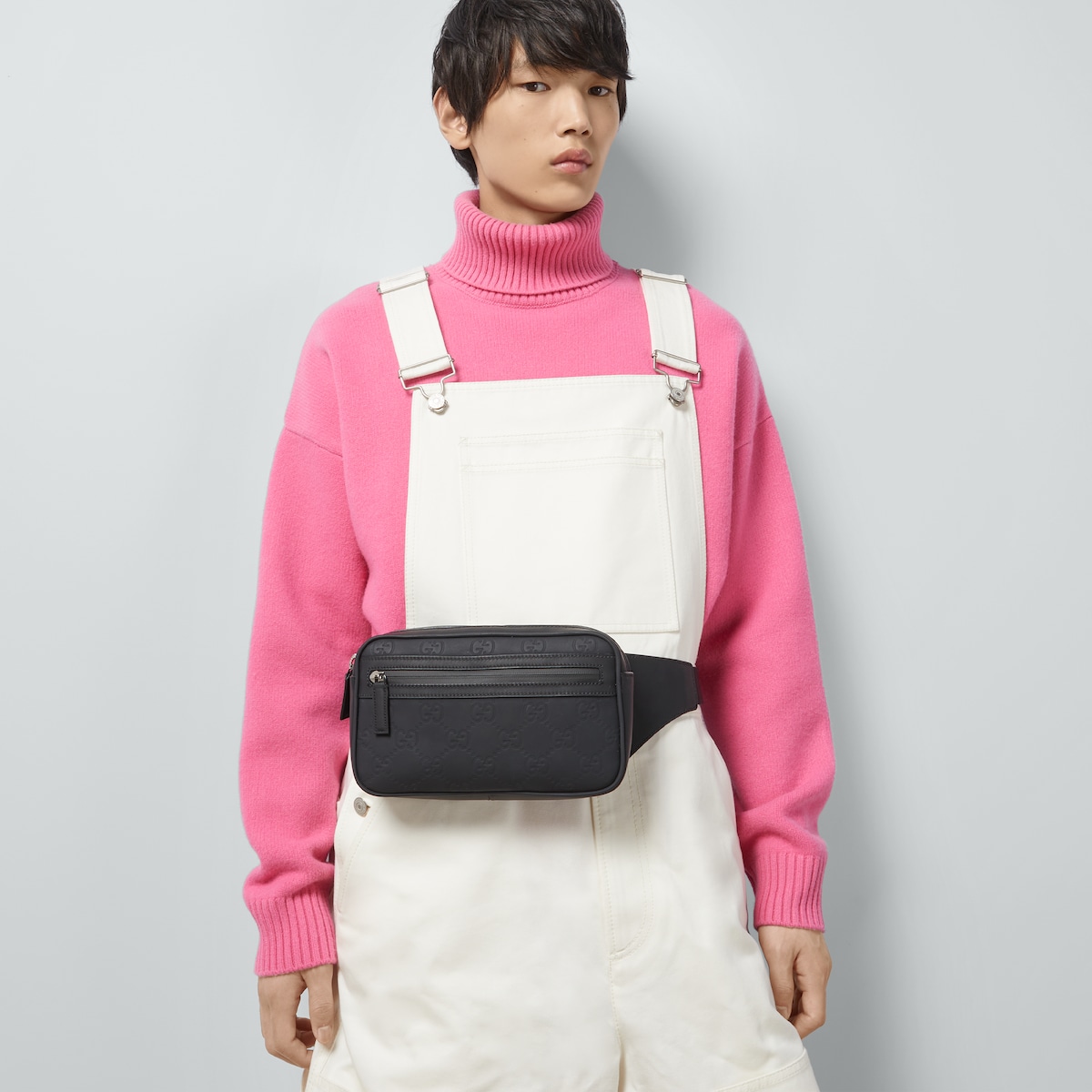 Rubber-effect small belt bag
