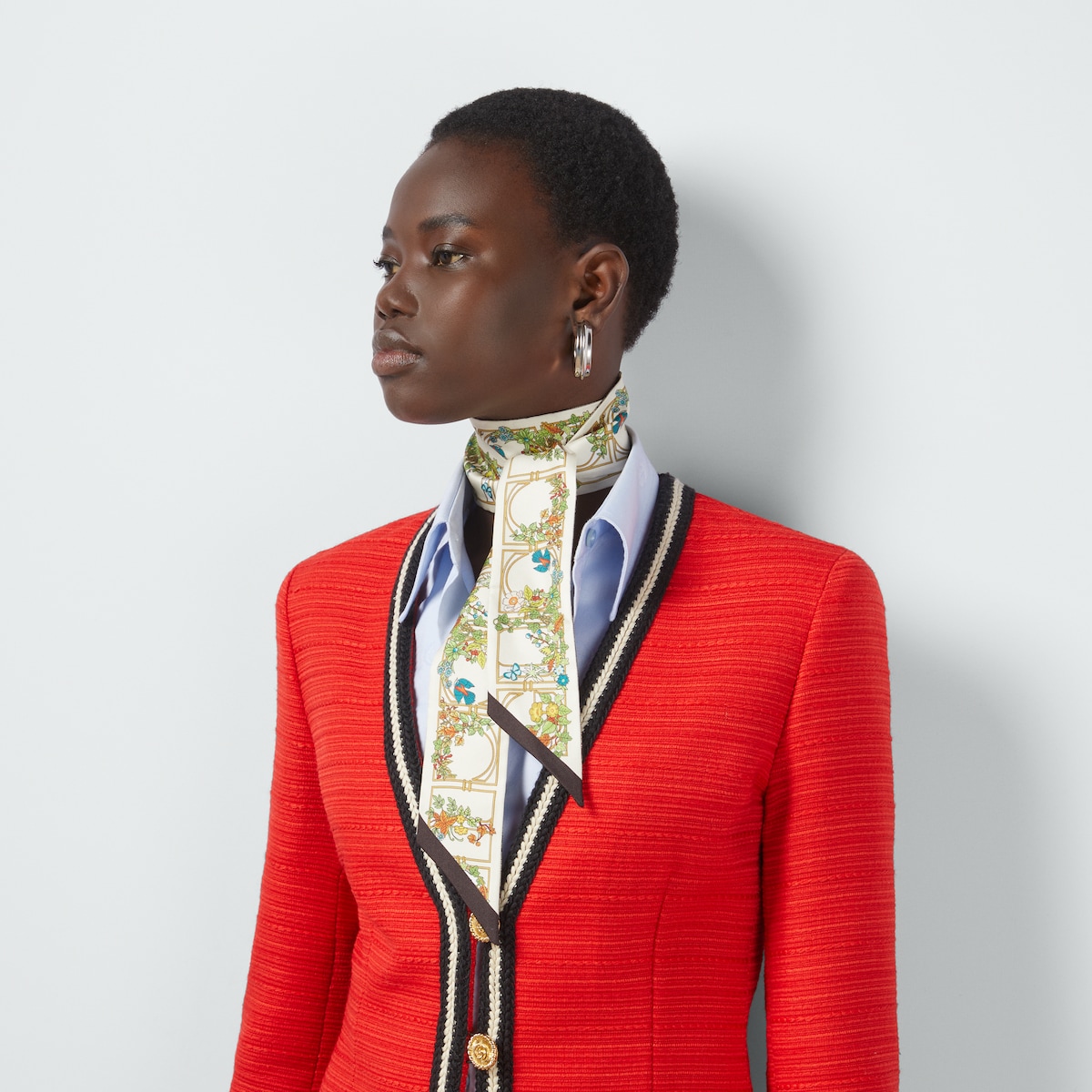 【ぱんぱーす】GUCCI リボン Printed silk ribbon in ivory | GUCCI® US
