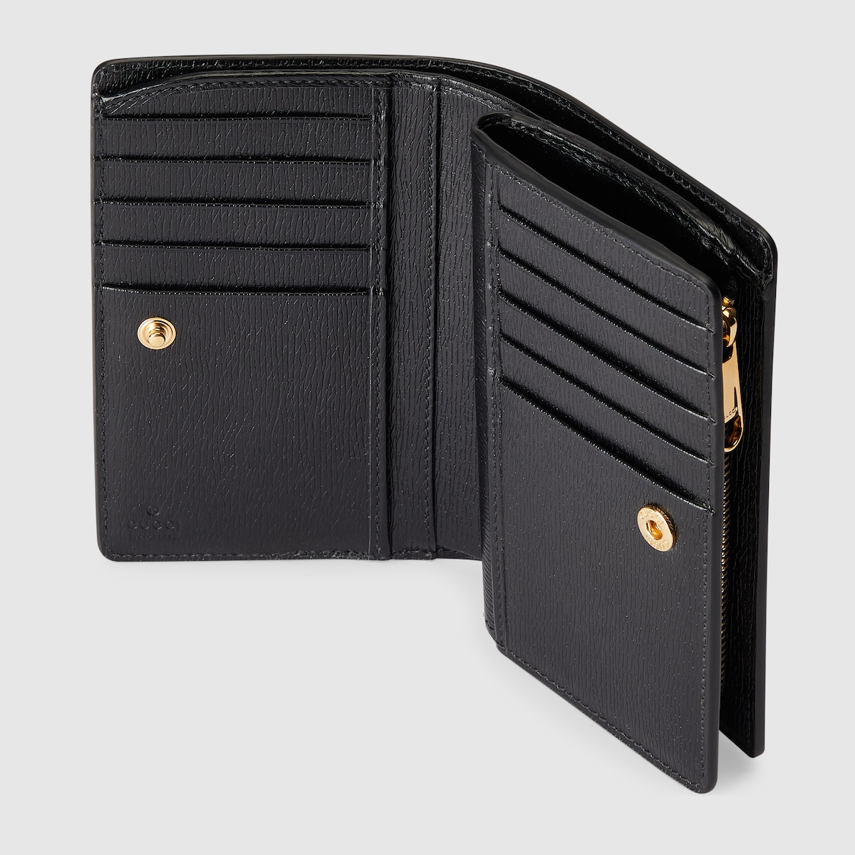 Zip around wallet with Gucci script in black leather | GUCCI® GR