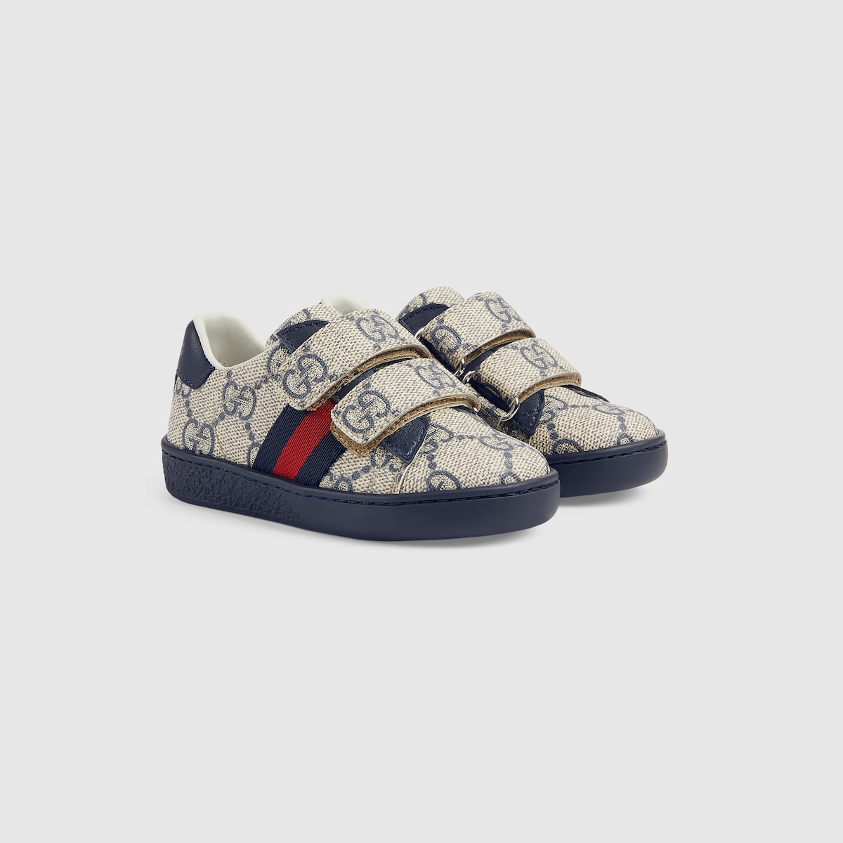 GUCCI KIDS 2点 Toddler Gucci Ace sneaker in blue and grey GG Supreme