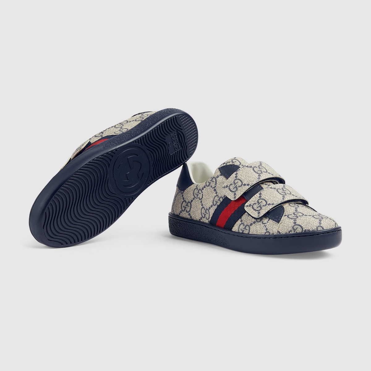 Children's Ace trainer in blue and grey GG Supreme | GUCCI® UK