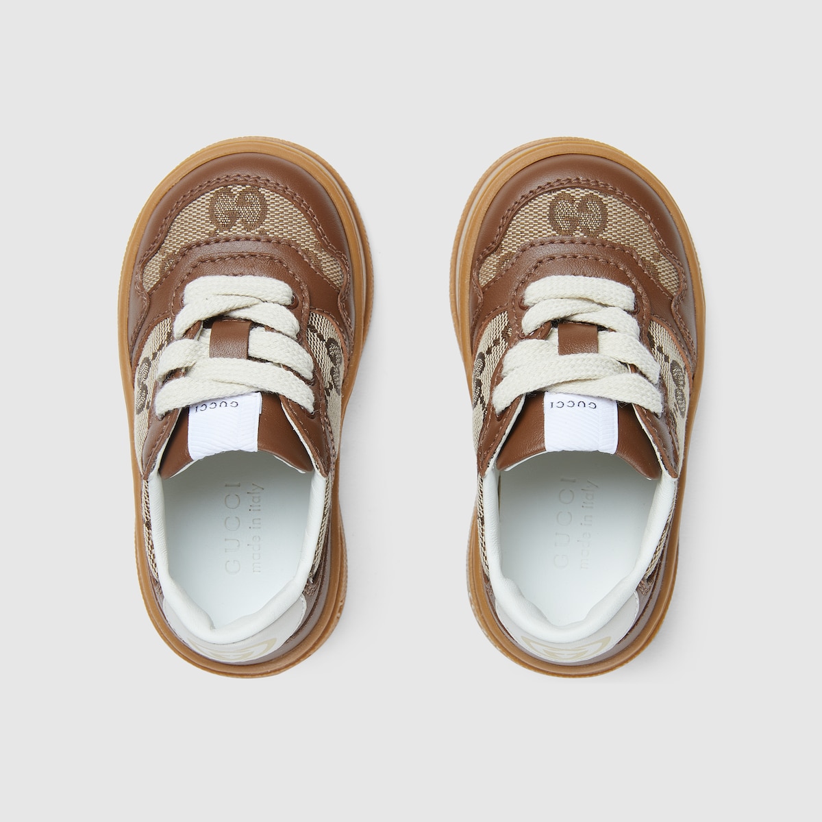 Toddler leather platform sneaker in brown leather GUCCI Canada